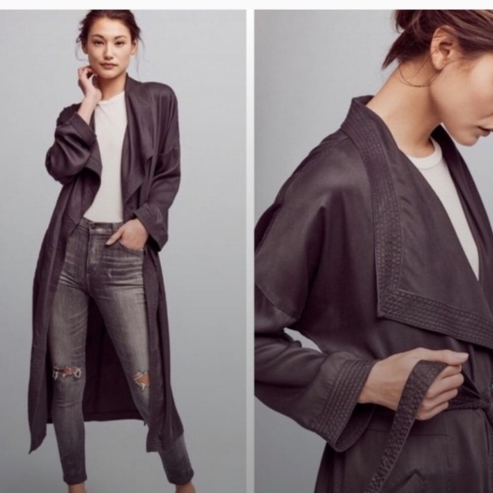 Anthropologie Tencel Hei Hei Trapunto Robe Duster Coat XS